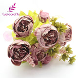 SALE! Lucia crafts 1 Bouquet Fake Peony Artificial flower Bouquet Wrapping Wedding Party Home Decor DIY Accessories 027033048