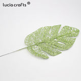 1pcs Glitter Gold Powder Leaves Artificial Leaf DIY Christmas Decor Wedding Party Home Scrapbooking Decoration Fake Flower Craft