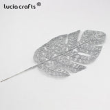 1pcs Glitter Gold Powder Leaves Artificial Leaf DIY Christmas Decor Wedding Party Home Scrapbooking Decoration Fake Flower Craft