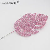 1pcs Glitter Gold Powder Leaves Artificial Leaf DIY Christmas Decor Wedding Party Home Scrapbooking Decoration Fake Flower Craft